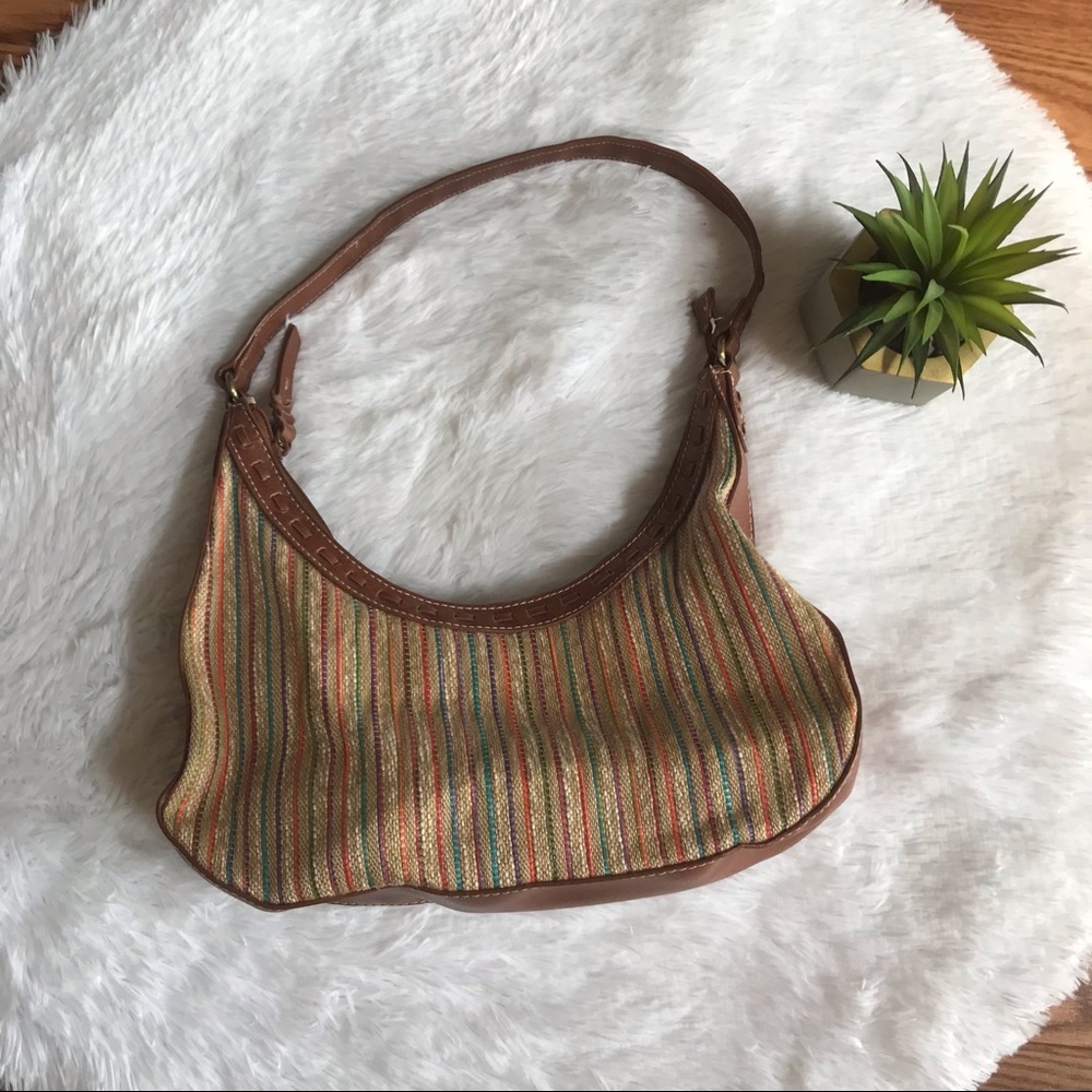 Relic Boho Colorful Striped Straw Shoulder Bag